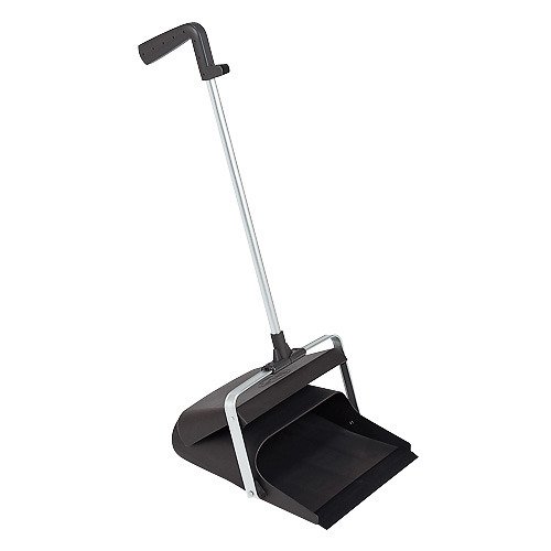 Long-Handle Ergo Dustpan with Aluminium Rod - Black