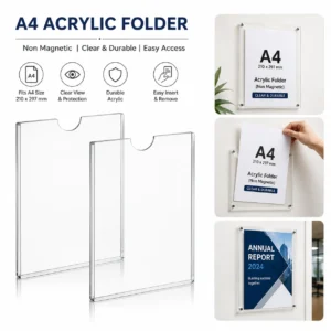 Transparent A4 Acrylic Folder – Non-Magnetic