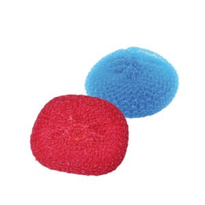 Nylon Mesh Scrubber – Blue & Red